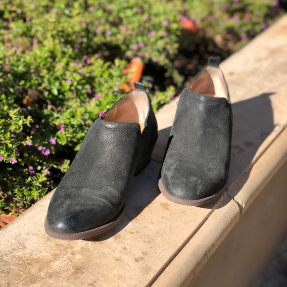 Franco Sarto Black Leather Low Ankle Boots/Booties - Picture 1 of 4